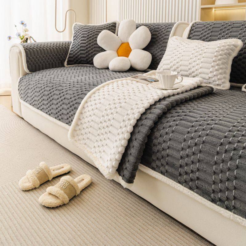 奶油风毛绒沙发垫2026新款秋冬季加厚盖巾盖布固定防滑直排坐垫子,居家布艺,沙发垫,淘宝优惠券,粉丝福利购,淘宝优惠卷