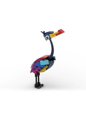 MOC-158303兼容积木飞屋环游记凯文 创意模型小摆件 拼装玩具