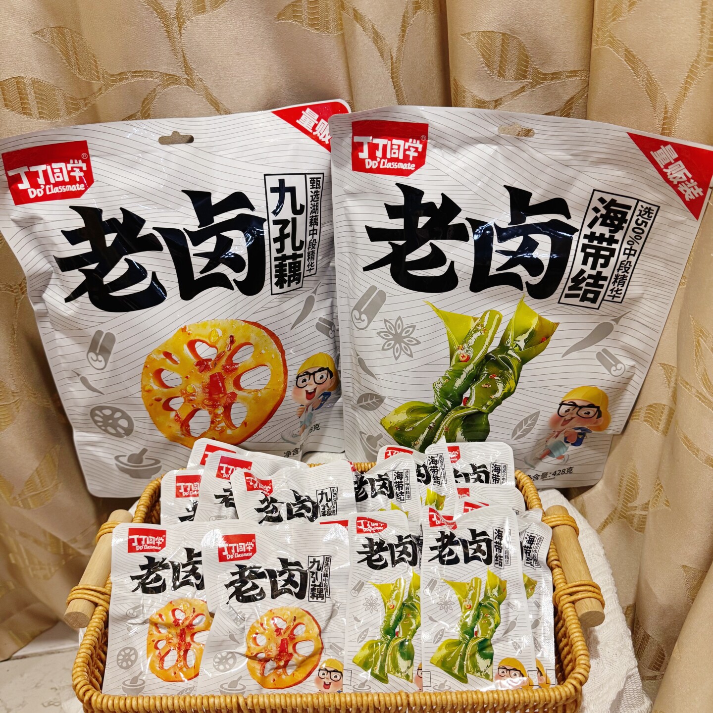 丁丁同学老卤海带结九孔藕片袋装428g独立小包出游解馋下酒菜零食