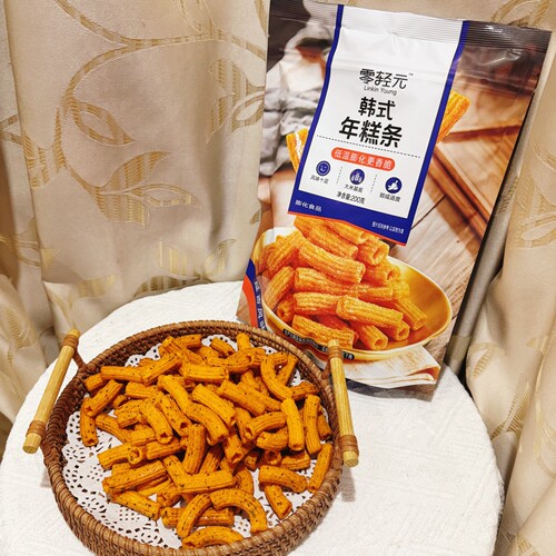 零轻元韩式年糕条甜辣味延吉风味膨化食品袋装200g解馋追剧零食