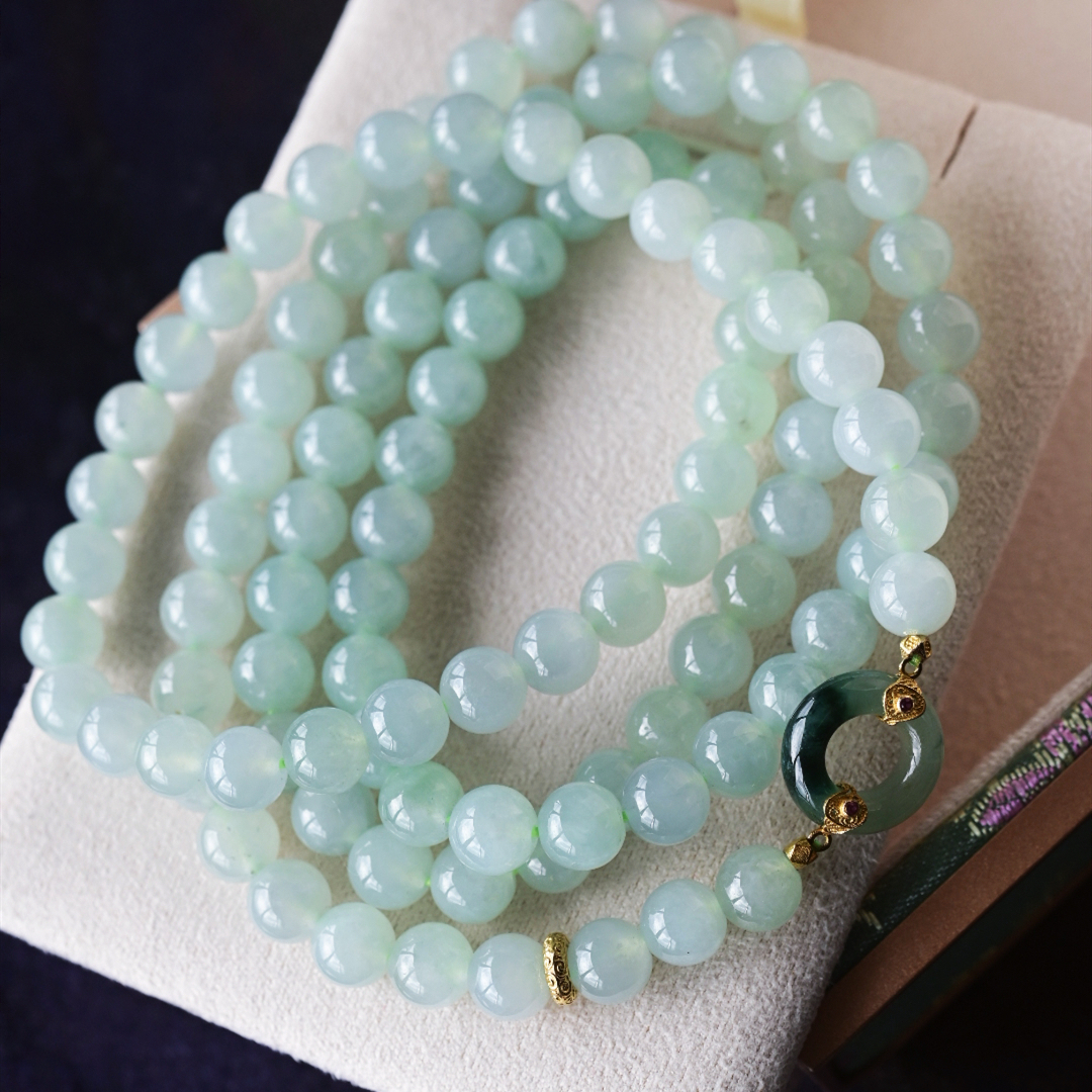 一斤钻戒天然缅甸A货翡翠18K金