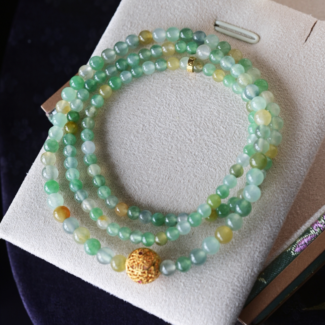 一斤钻戒天然缅甸A货翡翠18K金