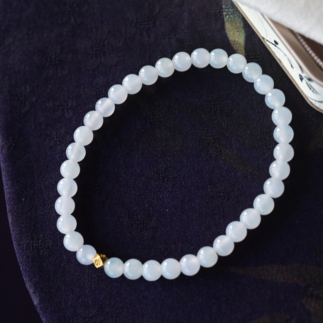 一斤钻戒 天然缅甸A货翡翠手链手串，，18k金