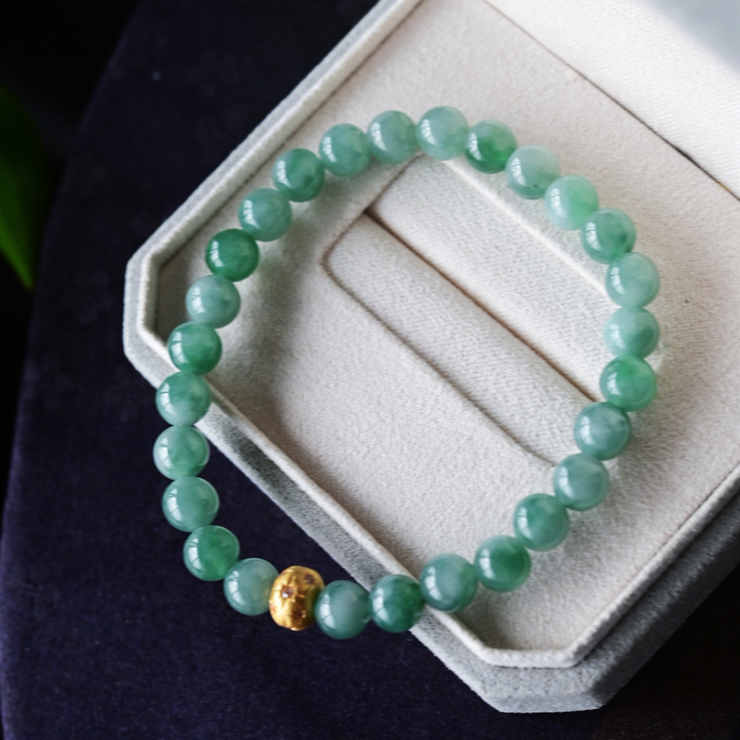 一斤钻戒天然缅甸A货翡翠18K金