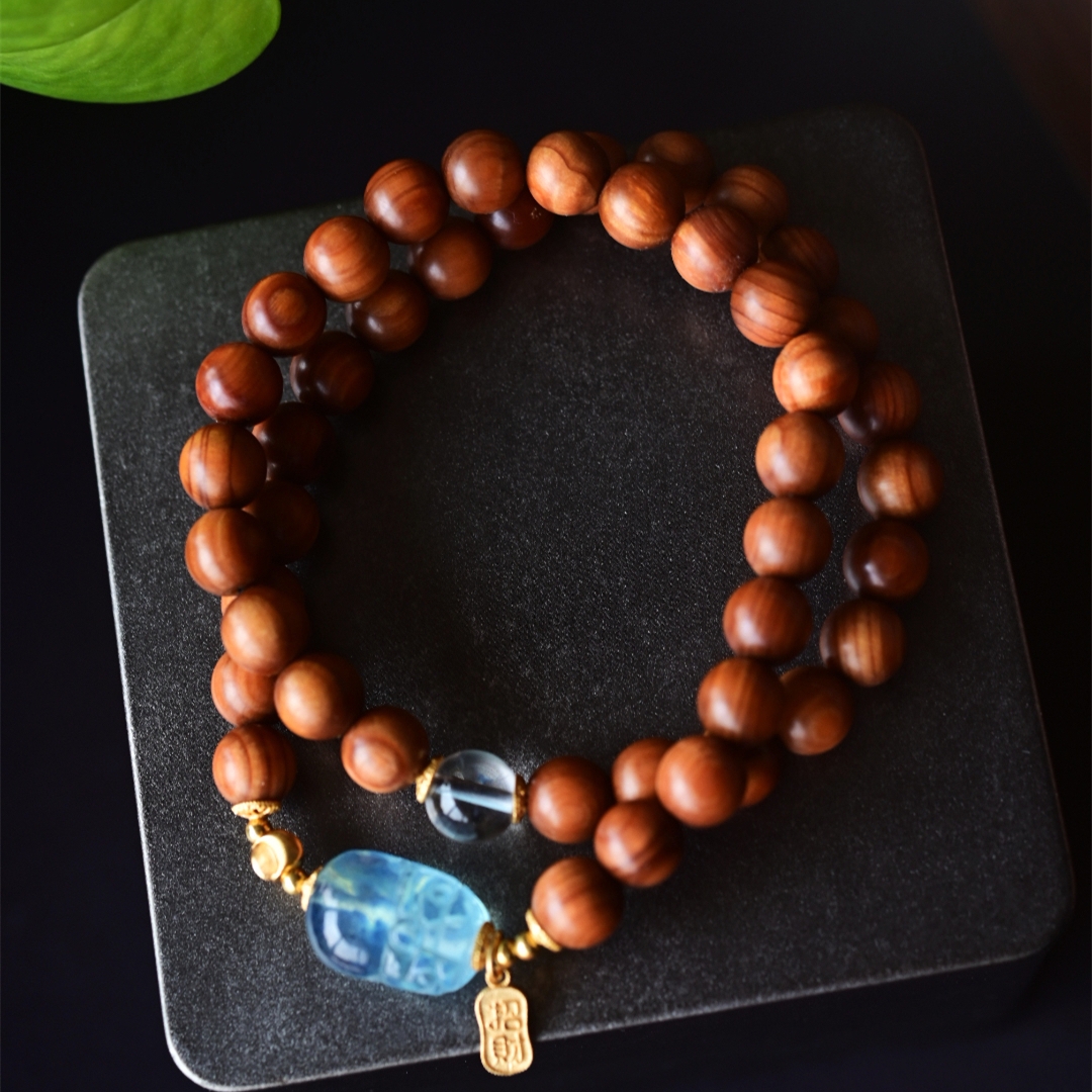 一斤钻戒天然崖柏手链