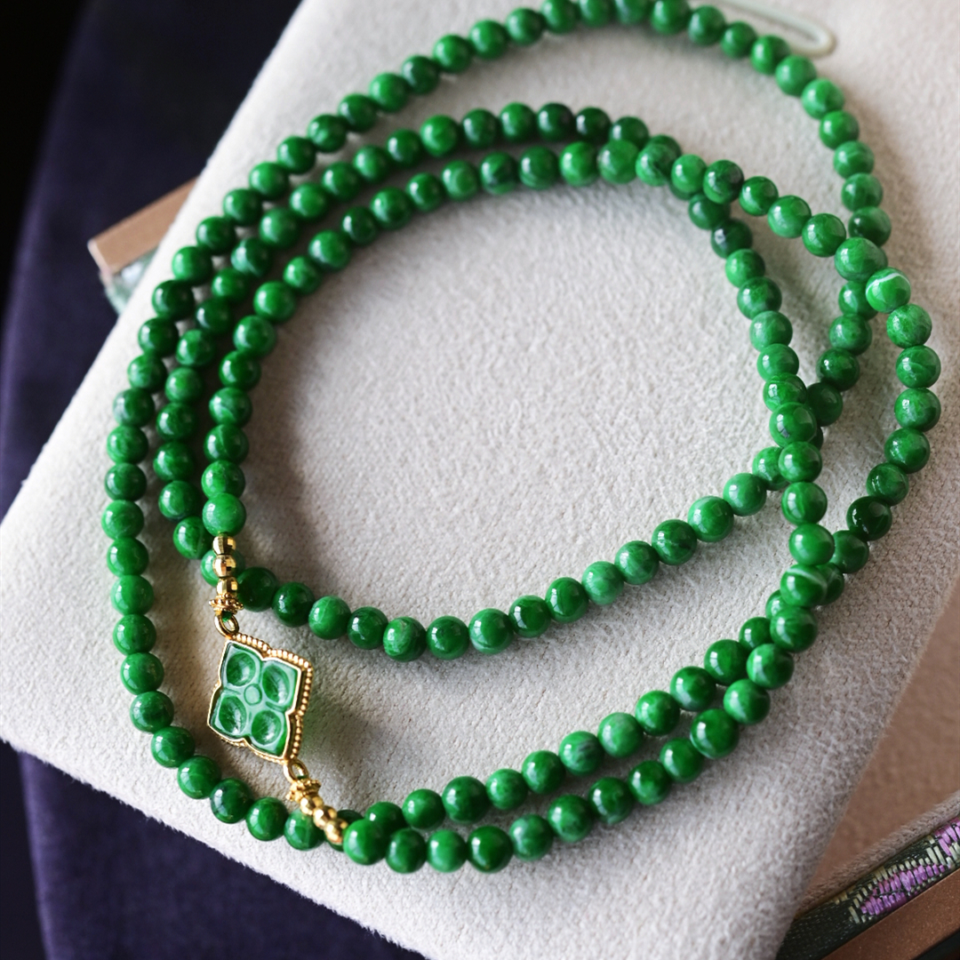 一斤钻戒天然缅甸A货翡翠18K金