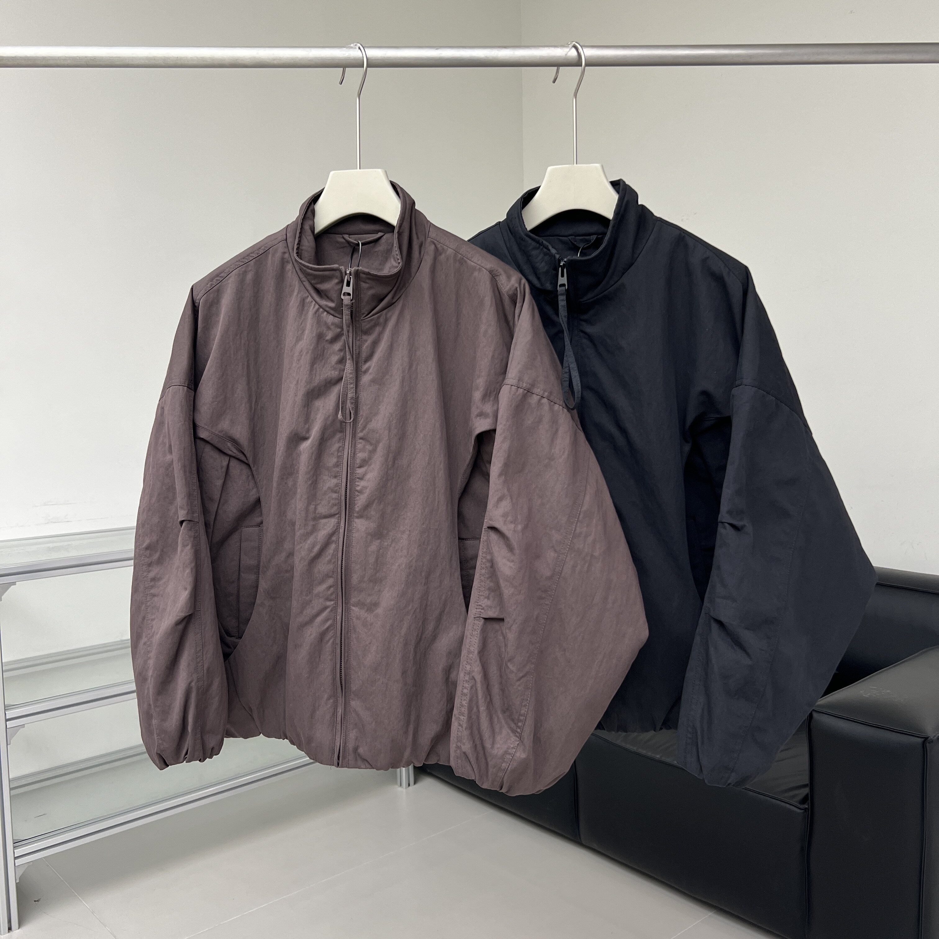 美式潮牌机能蝙蝠袖立领夹克男秋冬新款痞帅廓形宽松休闲棉服外套