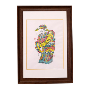 秦东魁老师直播间新版画状元佳人爱菊天官赐福配卡纸装裱画框外框