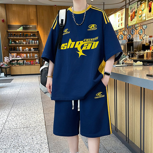 凉感透气青少年夏季短袖T恤套装