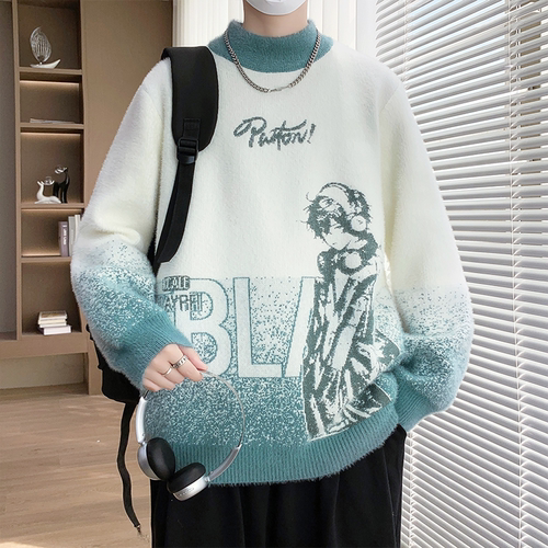加厚保暖毛衣宽松潮流男生针织衫