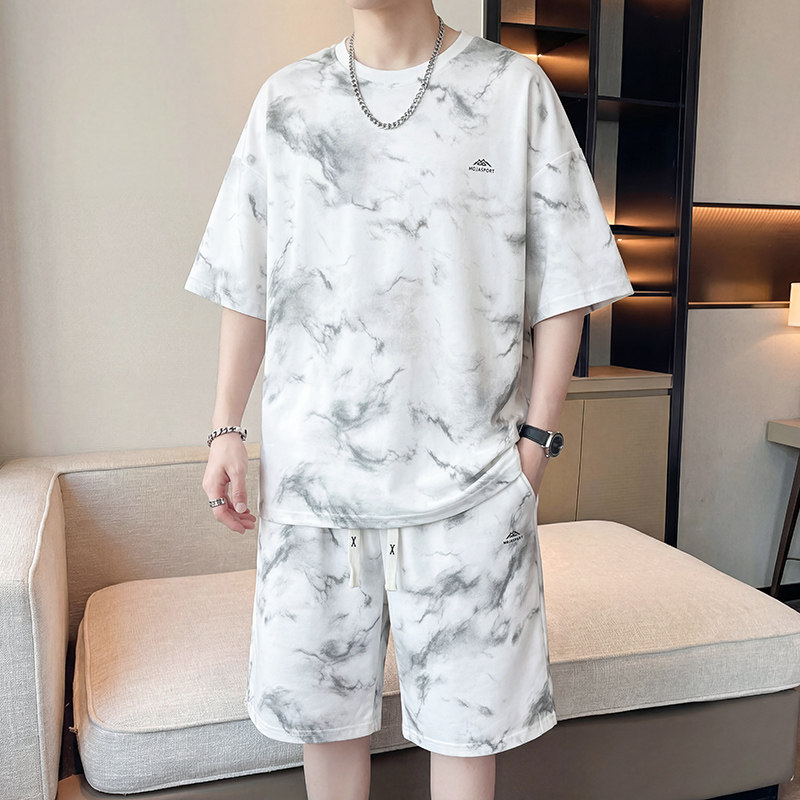凉感透气青少年夏季短袖T恤套装