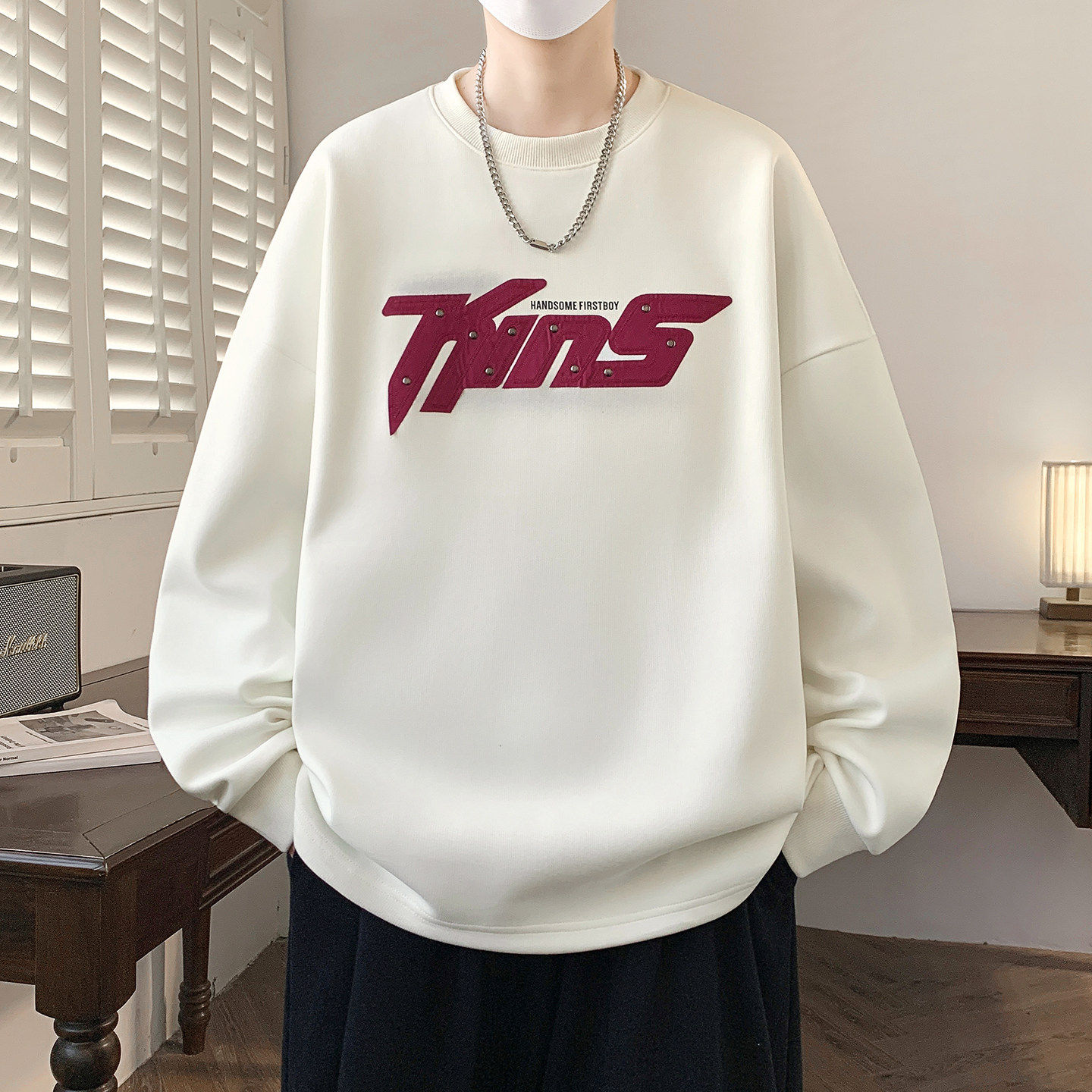 春秋季新款卫衣男生青少年初中学生圆领打底衫大童长袖t恤男装潮