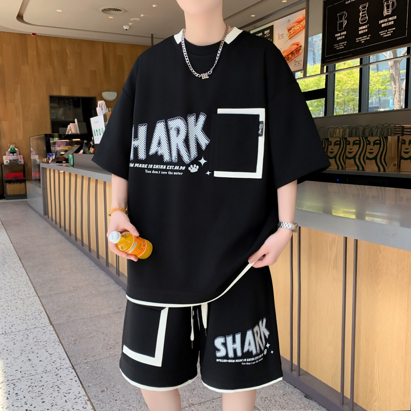 凉感透气青少年夏季短袖T恤套装