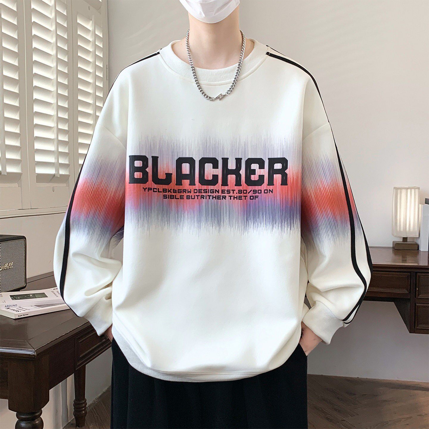 圆领卫衣男孩春秋季新款初高中学生青少年大童长袖t恤男装上衣服