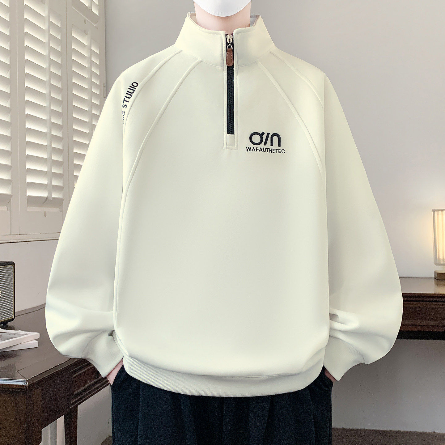 半拉链立领卫衣男孩春秋季新款中学生青少年上衣服长袖t恤男装潮