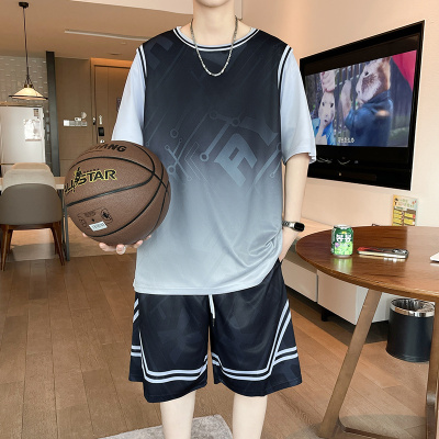 凉感透气冰丝短袖t恤篮球服套装