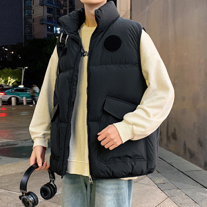羽绒棉立领马甲秋冬季新款初高中学生加厚保暖男装士青少年外套潮