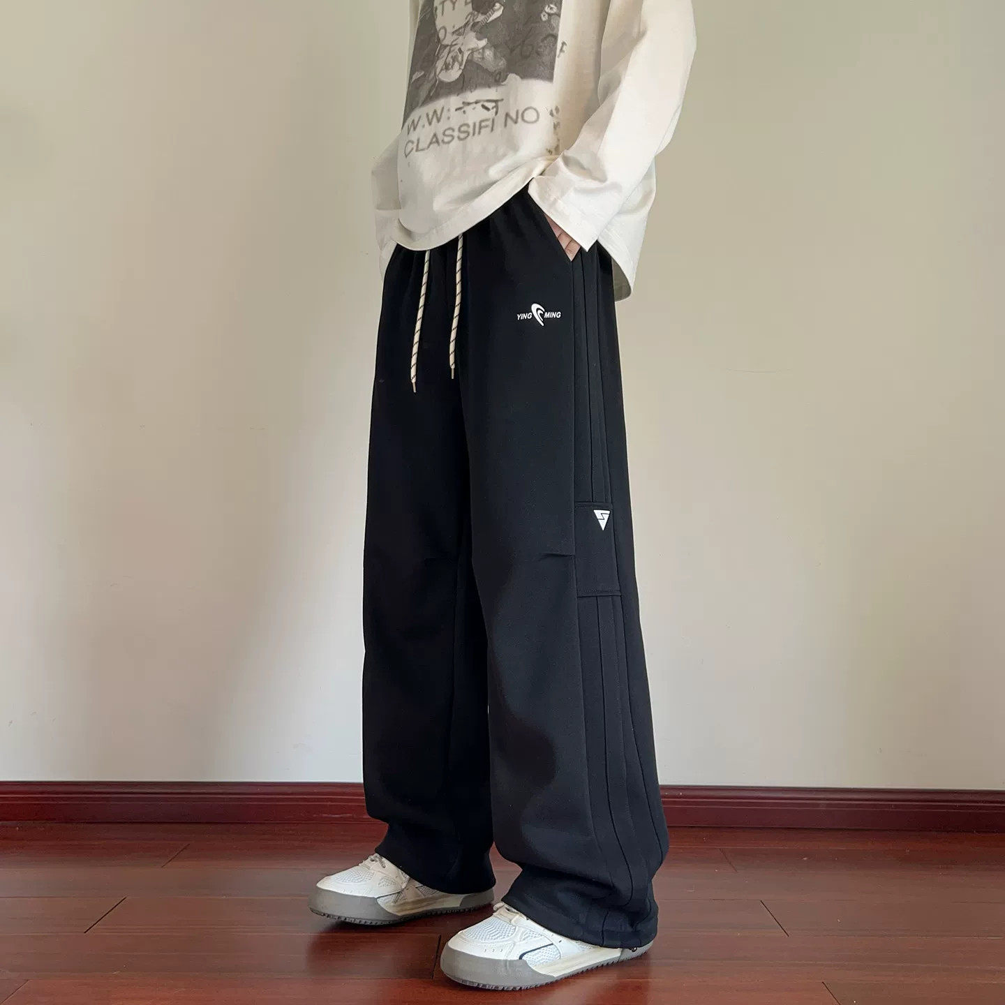 春秋季新款长裤子男孩青少年大童学生直筒休闲帅气运动卫裤男装士