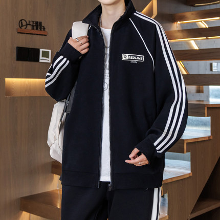 春秋季开衫卫衣男孩初中高中学生2025新款外套青少年大童秋装上衣