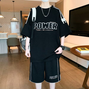 青少年短袖t恤男孩12-15岁初高中学生潮流帅气13大童夏季衣服套装