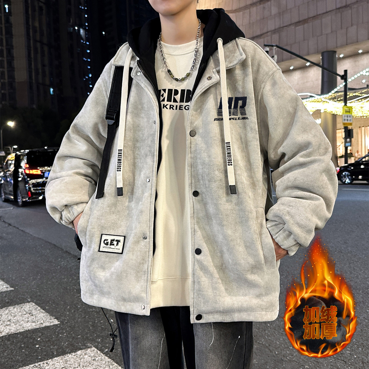 加绒加厚保暖夹克时尚版型设计