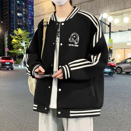 不起球不褪色夹克宽松帅气男生潮