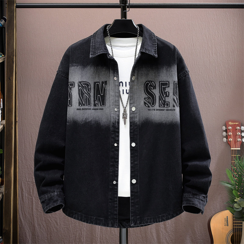 牛仔外套男孩春秋季新款初高中青少年帅气大学生衬衫上衣夹克男装