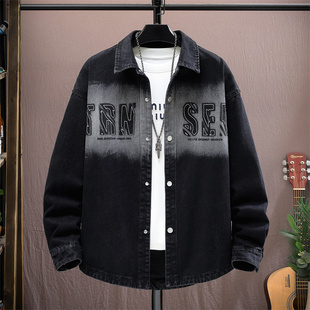 牛仔外套男孩春秋季新款初高中青少年帅气大学生衬衫上衣夹克男装