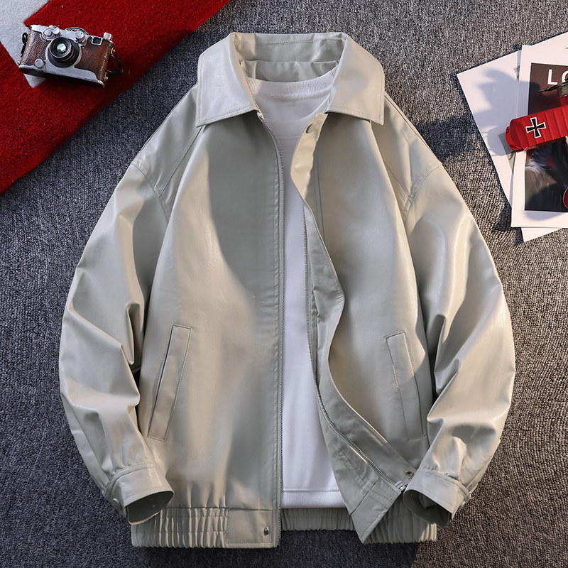 春秋季新款防风PU外套男生大学生帅气皮衣青少年休闲夹克男装士潮