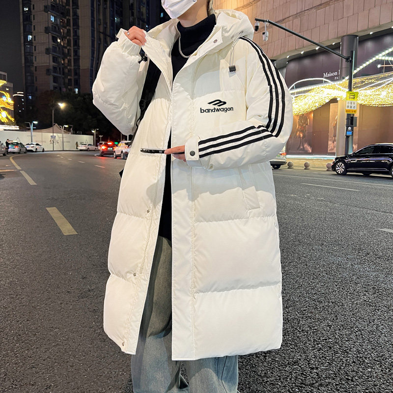 不起球不褪色加厚中长款保暖棉服