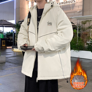 秋冬季新款外套男生青少年初中学生潮加绒加厚大童男装夹克冲锋衣