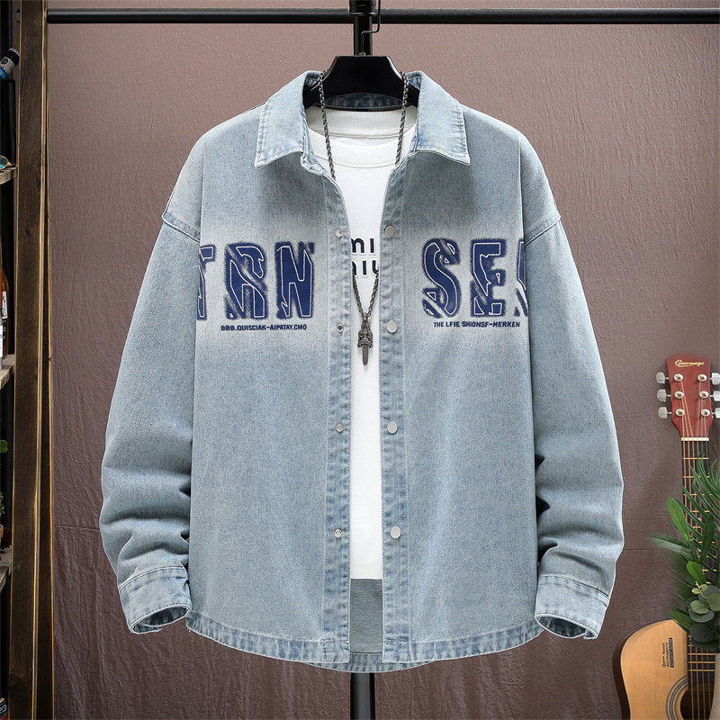 牛仔外套男孩春秋季新款初高中青少年帅气大学生夹克男装衬衫上衣