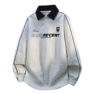 青少年翻领卫衣男生春秋季初中高中学生POLO衫大童帅气男装上衣服