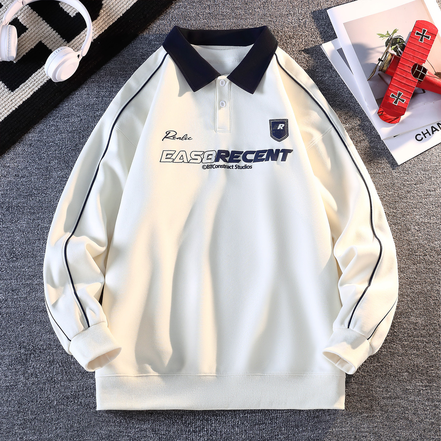 春秋季新款卫衣男孩青少年学生宽松长袖t恤polo衫大童男装上衣服