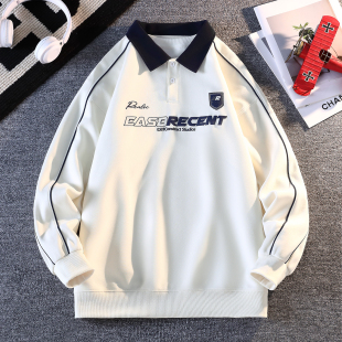 春秋季新款卫衣男孩青少年学生宽松长袖t恤polo衫大童男装上衣服