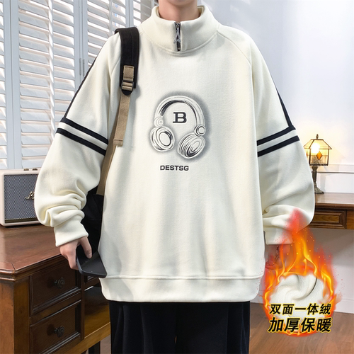 不起球不褪色加绒加厚保暖卫衣潮