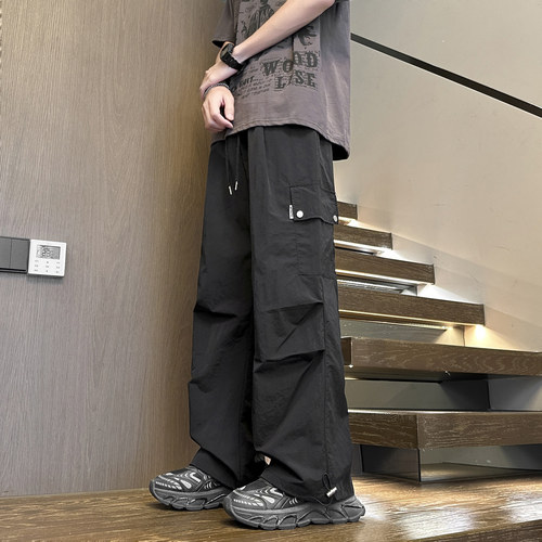 工装长裤子男夏季新薄款青少年冰丝速干中学生休闲运动裤男装士潮