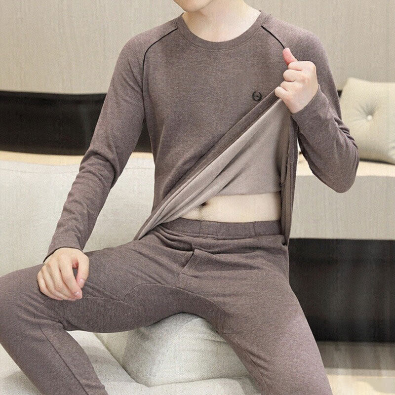 德绒保暖内衣男孩秋冬季新款青少年加厚打底大童秋衣秋裤套装男士