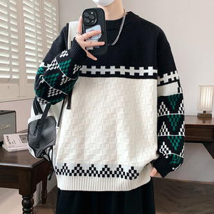 男装 加厚毛衣男生中学生保暖线衣服青少年打底针织衫 潮 新款 秋冬季