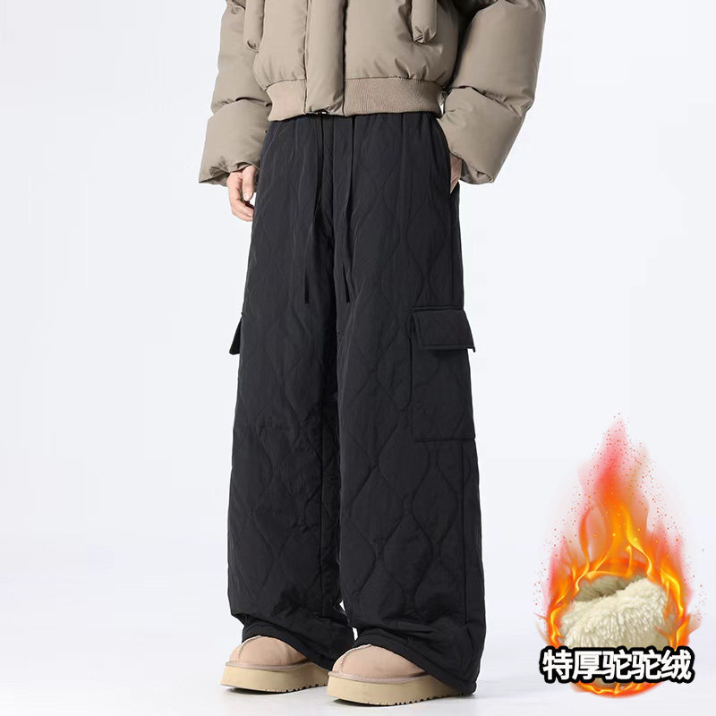 冬新款抗寒户外保暖长裤子男生青少年冲锋学生加绒加厚休闲棉裤潮