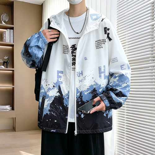 凉感透气宽松冰丝防晒衣服青少年