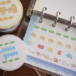 喷嚏士多原创 1cm卡通手帐闪砂胶带 可爱细闪装饰古早和纸贴纸5m