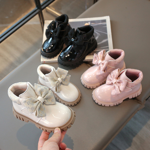 2025潮流新款时尚蝴蝶结儿童马丁靴英伦风靴子女童短靴休闲单靴