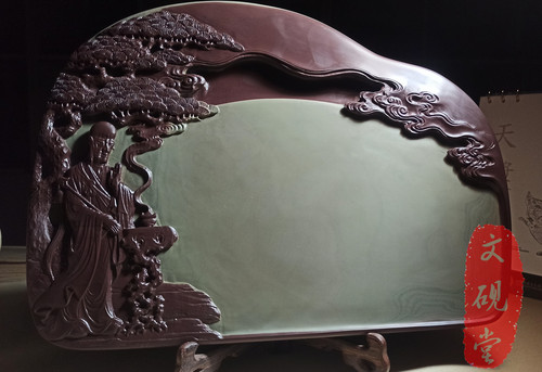 方城黄石砚 黄石砚河南方城石四大名砚砚 虢石青紫双色石 悟