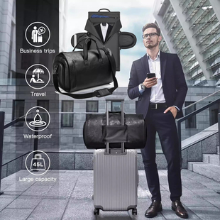 男士西装西服行李旅行袋收纳袋收纳包便携式可折叠旅行箱上放的包