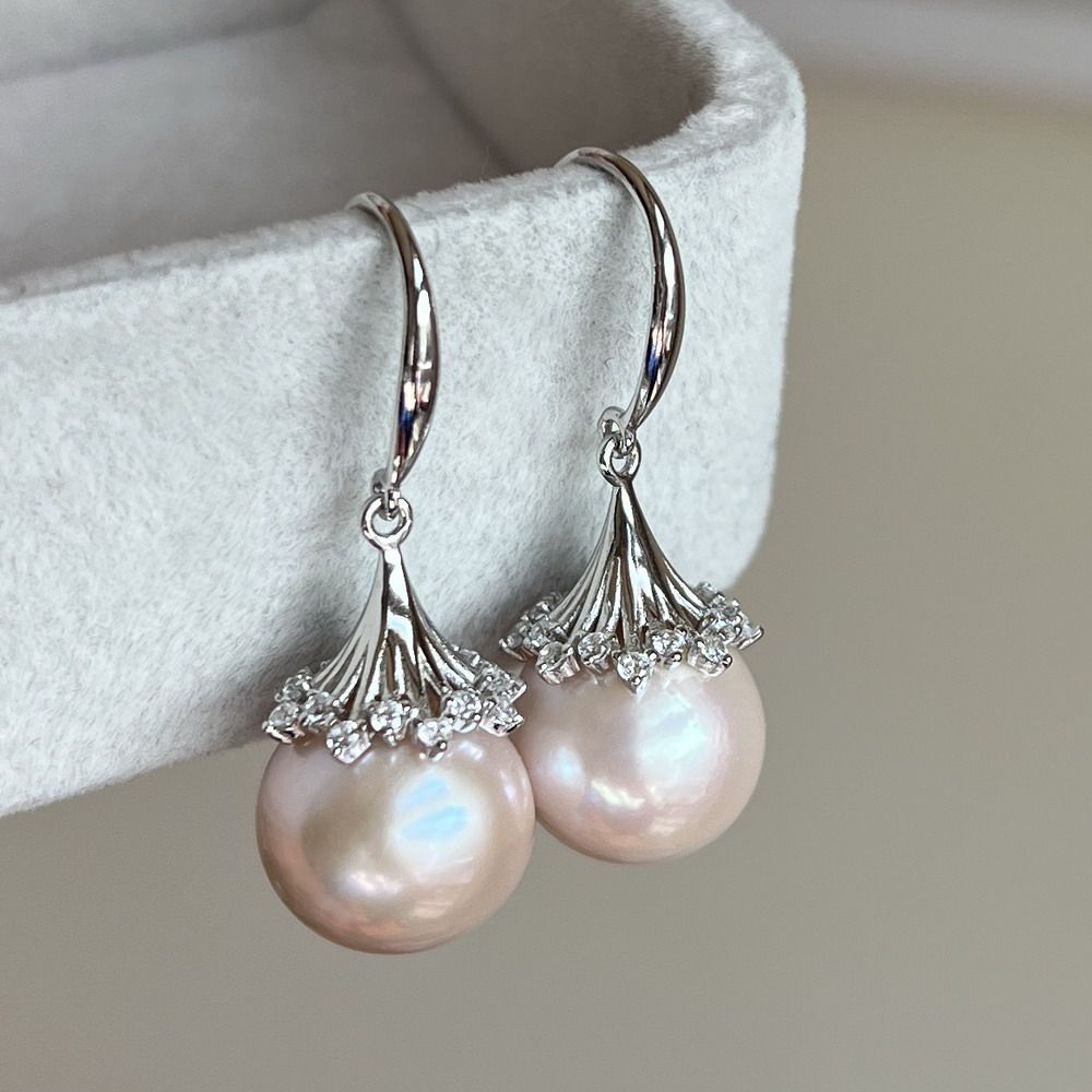 S925银 大颗粒极亮正圆微暇 天然大珍珠耳环耳钩12.9mm花伞花裙,珠宝/钻石/翡翠,耳饰,淘宝优惠券,粉丝福利购,淘宝优惠卷