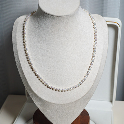 S925银扣 极亮正圆无暇 天然白色小米珍珠项链4.6mm43.5-47.5cm