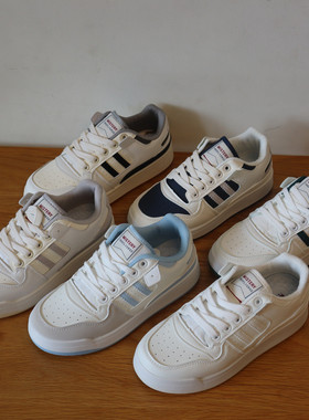 Mistery白色运动板鞋港风小白鞋女韩版百搭学生增高休闲鞋MIS-701