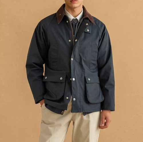 英伦复古油蜡夹克男防水猎工装棉衣阿美咔叽外套复刻BBR安欣同款