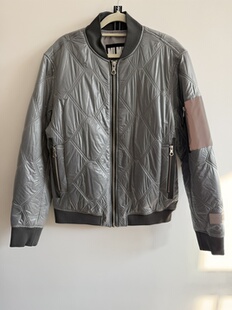 男士 棒球领羽绒夹克灰色170码